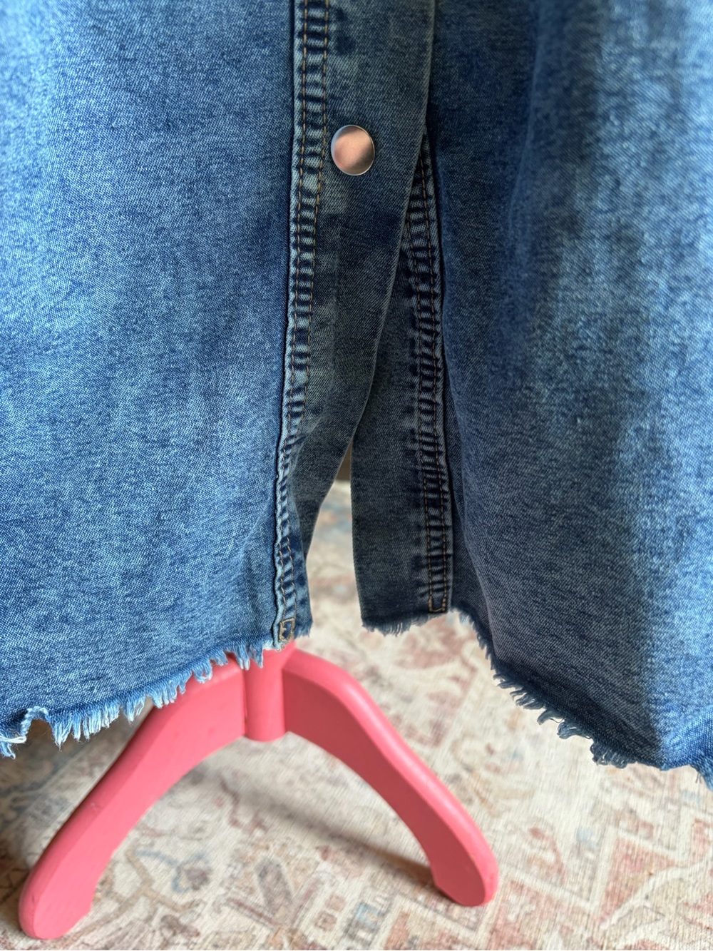 Denim Cottagecore Button Up Dress - Picture 5 of 6
